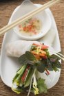 Rice paper rolls with vegetable filling — Stock Photo