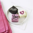 Assorted One-Bite Valentine Cakes — Stock Photo