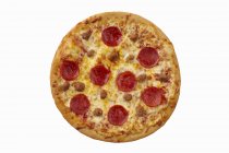 Peperoni und Wurst-Pizza — Stockfoto