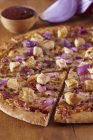 Chicken and Red Onion Pizza — Stock Photo