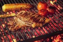 Barbecued T-bone steak — Stock Photo