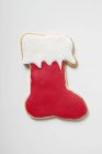 Christmas biscuit shaped like boot — Stock Photo