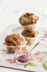 Muffin ai mirtilli con marmellata — Foto stock