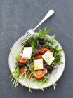Salade de roquette aux tomates — Photo de stock
