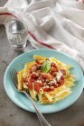 Penne pasta with tomato sauce — Stock Photo