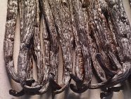 Closeup view of Madagascan vanilla pods in a row — Stock Photo