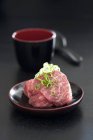 Wagyu beef with chervil — Stock Photo