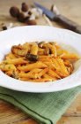 Penne pasta with wild mushrooms — Stock Photo