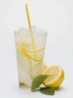 Glass of lemonade with crushed ice — Stock Photo