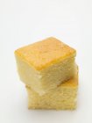 Stacked cubes of cornbread — Stock Photo