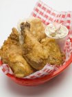 Fried chicken with coleslaw and scone — Stock Photo