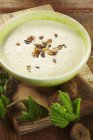 Autumnal cream of chestnut soup — Stock Photo