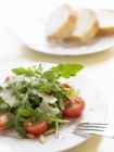 Rucola und Tomatensalat — Stockfoto