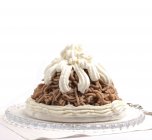 Chestnut dessert with cream — Stock Photo