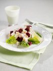 Chicken salad with turnips and beetroot — Stock Photo