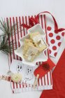 Biscotti natalizi con sacchetto — Foto stock