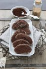 Chocolate cookies with cinnamon sugar — Stock Photo