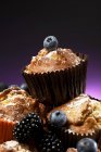 Carrot muffins with blackberries — Stock Photo