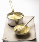 Mashed potatoes in saucepan — Stock Photo