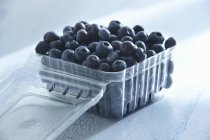 Blueberries in plastic punnet — Stock Photo
