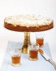 Mantovana almond cake on stand — Stock Photo