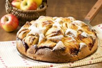 Apple cake with icing sugar — Stock Photo