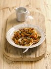 Penne pasta with mushrooms — Stock Photo