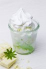 Frozen yogurt with woodruff — Stock Photo