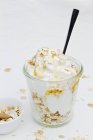 Frozen yogurt with honey — Stock Photo
