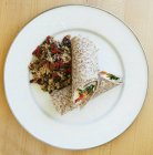 Wraps with couscous, beans and goji berries — Stock Photo