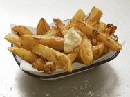 Potato fries with mayonnaise — Stock Photo