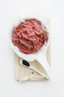 Minced lamb in bowl — Stock Photo