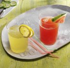 Watermelon juice and lemonade — Stock Photo