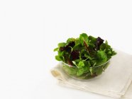 Feuilles de salade mélangées dans un bol — Photo de stock