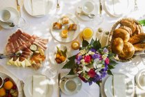 Table laid for breakfast — Stock Photo