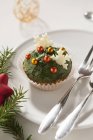 Cupcake decorato per Natale — Foto stock