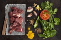 Ingredients for lamb curry — Stock Photo