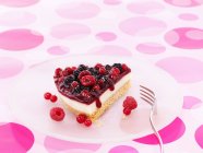 Cheesecake with Berry Topping — Stock Photo