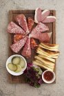 Ppetiser platter with meats — Stock Photo