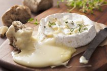 Baked camembert with thyme and garlic — Stock Photo