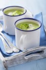 Broccoli soup with gorgonzola — Stock Photo