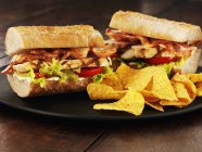 Sandwiches de club Ciabatta - foto de stock
