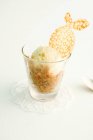 Mocha granita with vanilla ice cream — Stock Photo