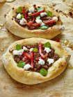 Minced lamb and pizzas — Stock Photo