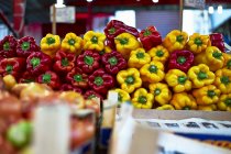 Pimentos vermelhos e amarelos frescos — Fotografia de Stock