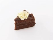 Rebanada de pastel de capa de chocolate rico - foto de stock