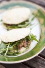 Beef and rocket sandwiches — Stock Photo