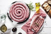 Raw butifarra Catalan sausages — Stock Photo