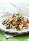 Rohkost-Salat mit Weißkohl und Apfel auf weißem Teller — Stockfoto