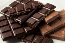 Dark chocolate with crispy nougat — Stock Photo
